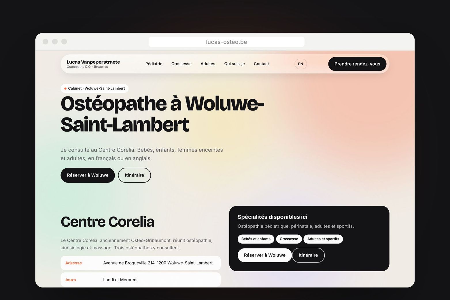 La page du cabinet de Woluwe-Saint-Lambert