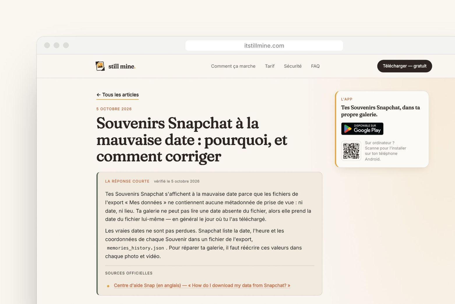 Un article du blog d'It's Still Mine