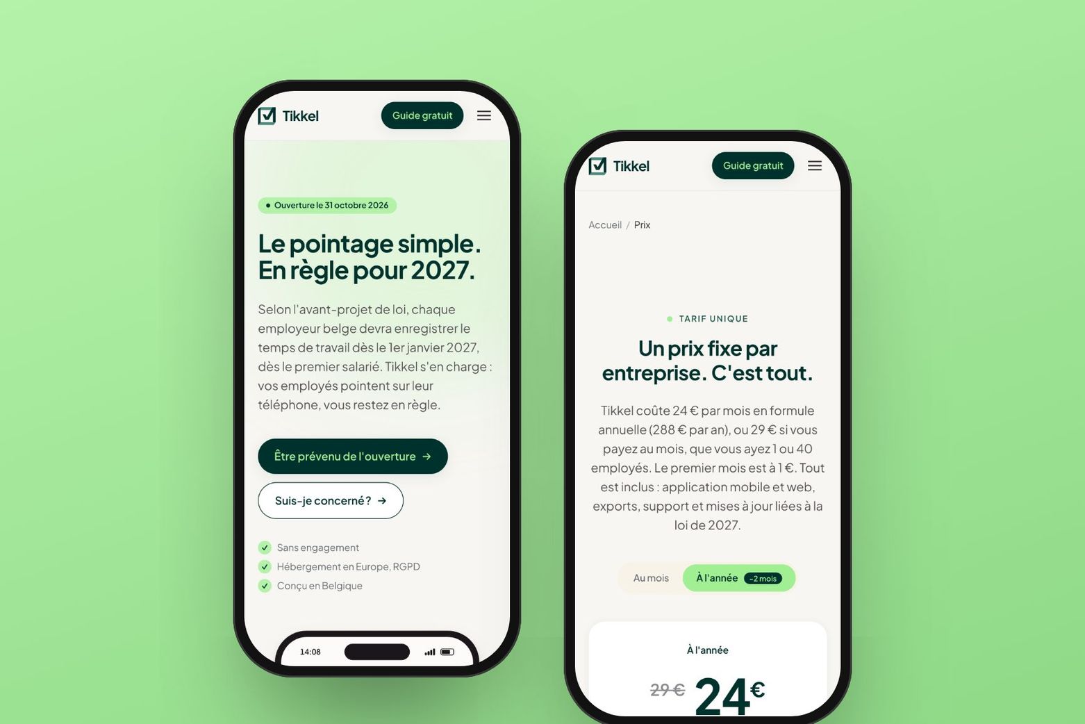 Le site de Tikkel sur téléphone