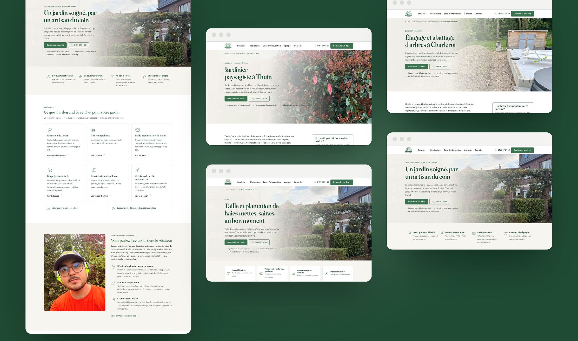 Plusieurs pages du site de Garden and Green