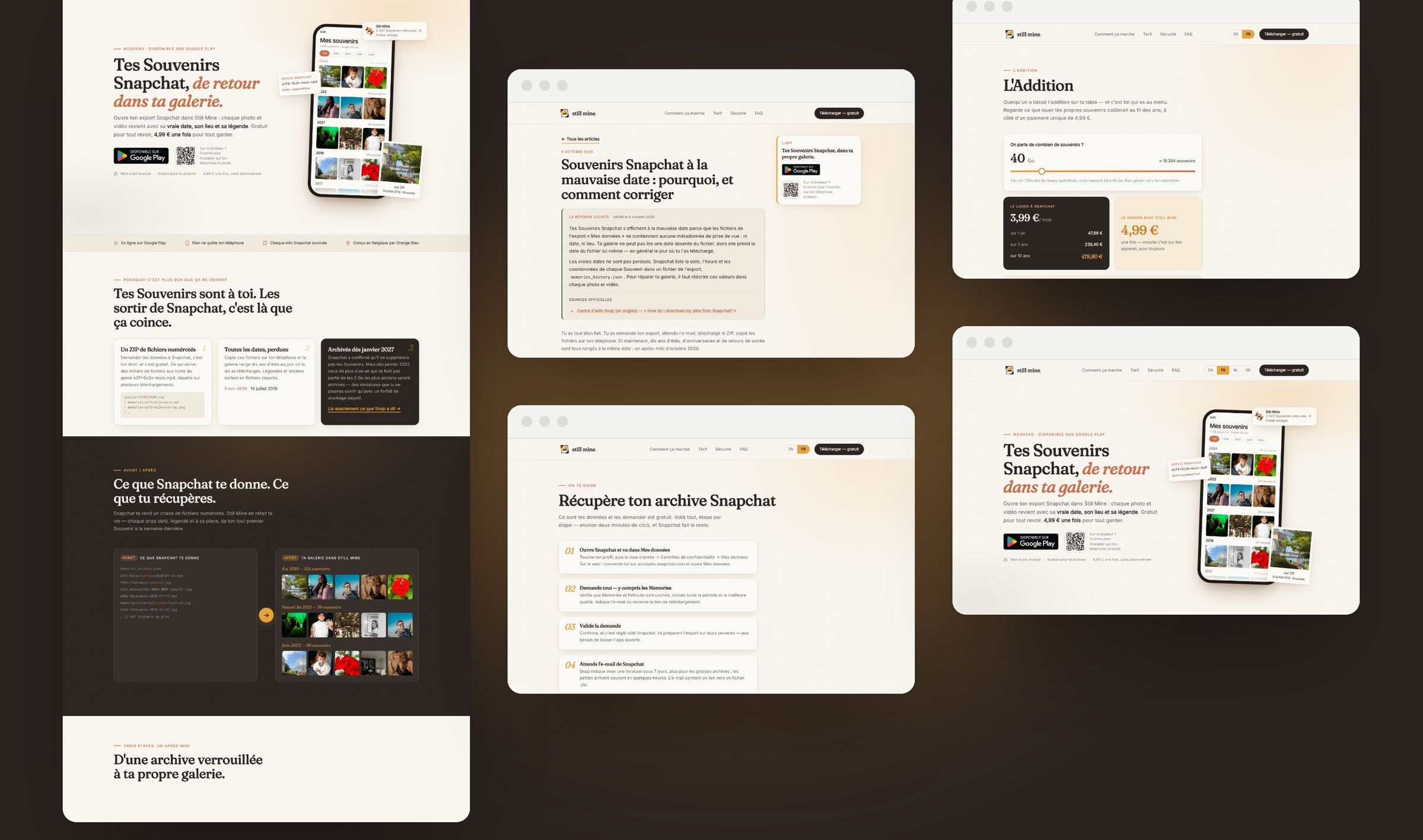 Plusieurs pages du site d'It's Still Mine