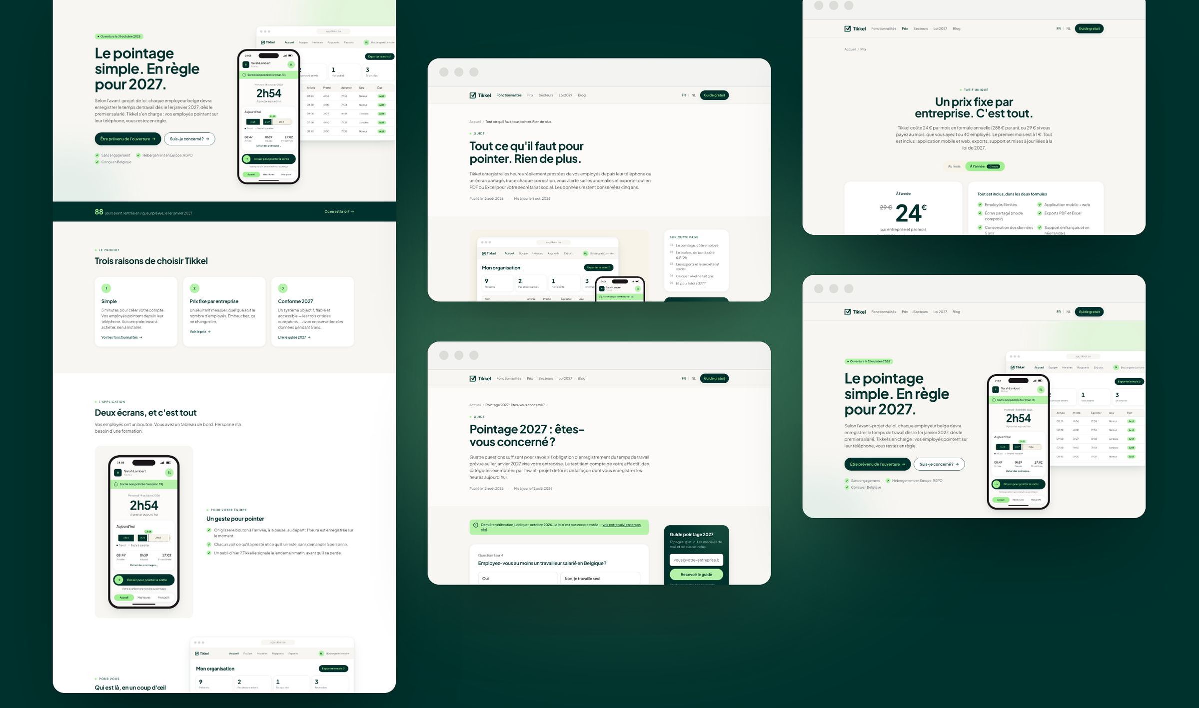 Plusieurs pages du site de Tikkel
