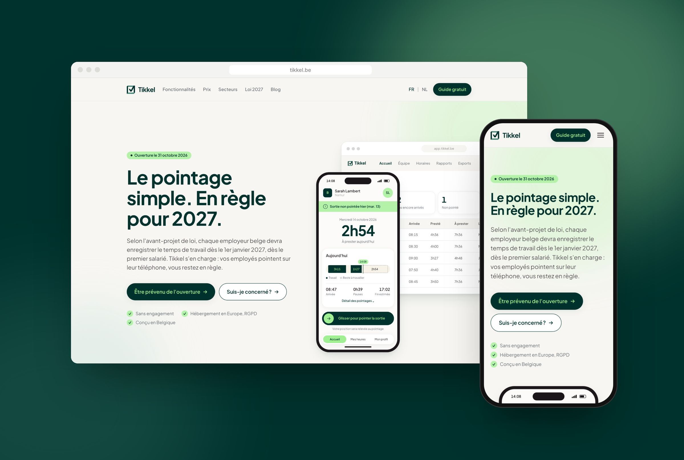 Le site de Tikkel sur ordinateur et sur téléphone